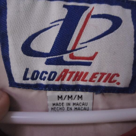 Wisconsin Badgers Jacket Mens Medium Red Hooded Windbreaker NCAA Logo Athletic - Picture 2 of 7